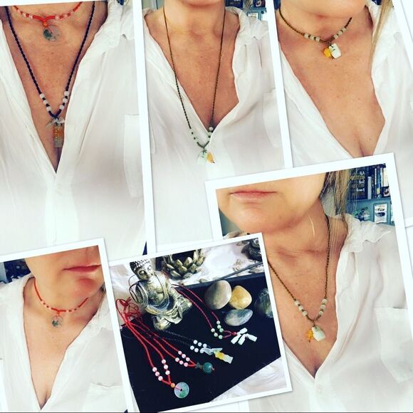 Handmade adjustable silk jade necklaces - Picture 1 of 8
